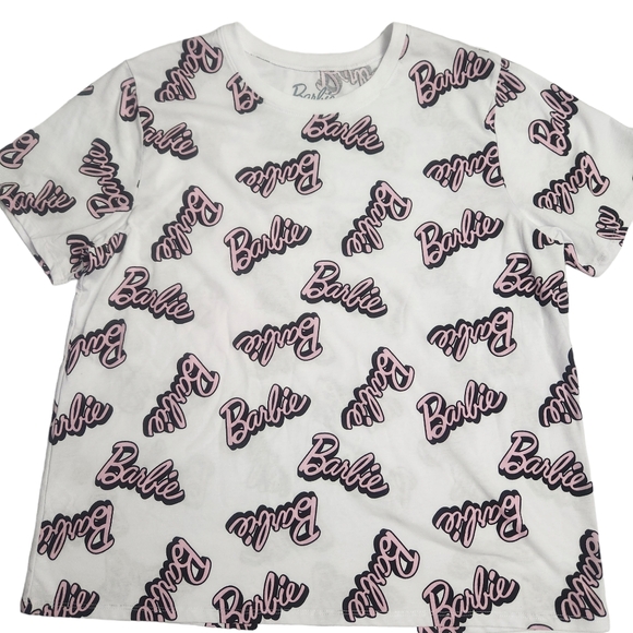 Official Barbie Hybrid Apparel Women's Crop Top Size 2X White and Pink - Picture 6 of 6